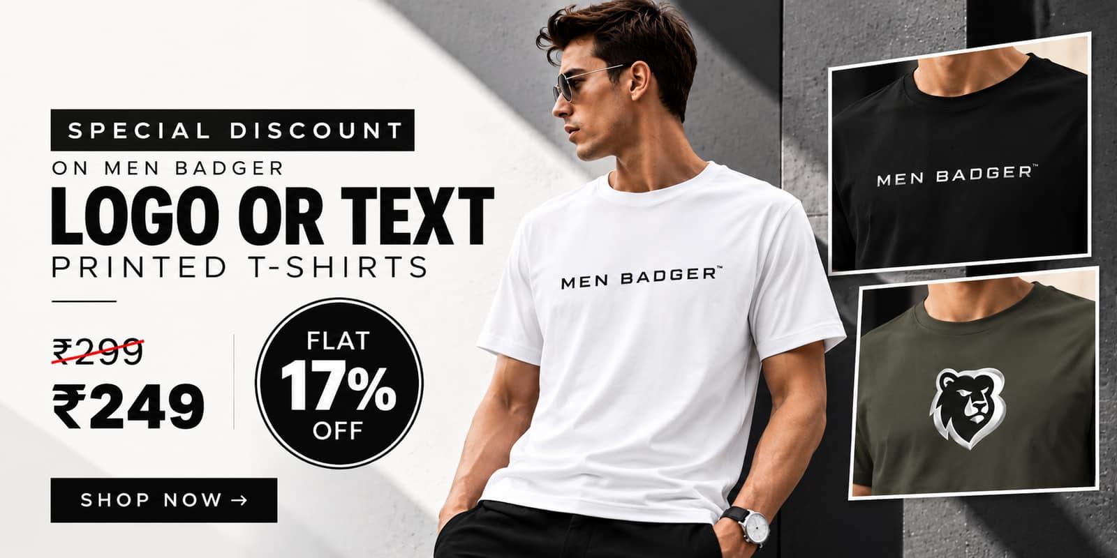 Special-Discount-on-Men-Badger-Logo-Tshirts-for-Men